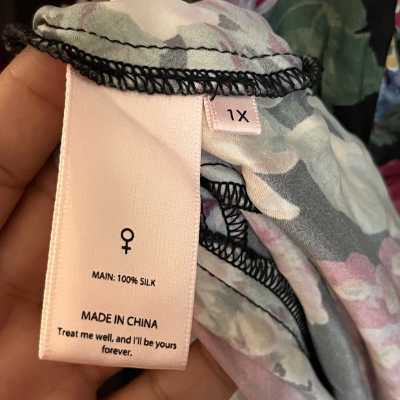 ▪️Selkie The Puck Poet Slip Floral Silk Dress 1X - Picture 15 of 16